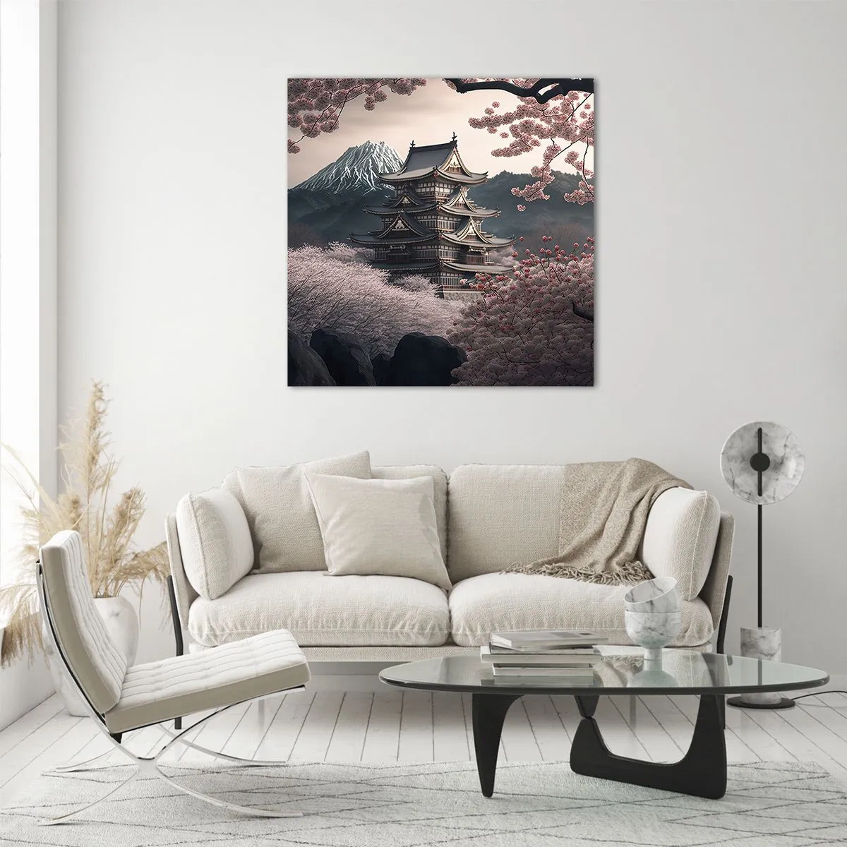 Impression sur verre - Image sur verre - Le pays des cerisiers en fleurs - 60x60 cm