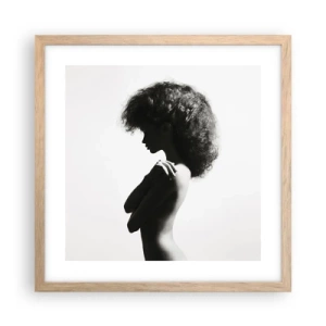 Affiche dans un chêne clair - Poster - Comme une fleur au bout d'une fine tige - 40x40 cm