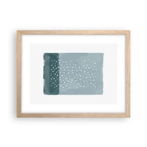 Affiche dans un chêne clair - Poster - Évolution de bleus - 40x30 cm