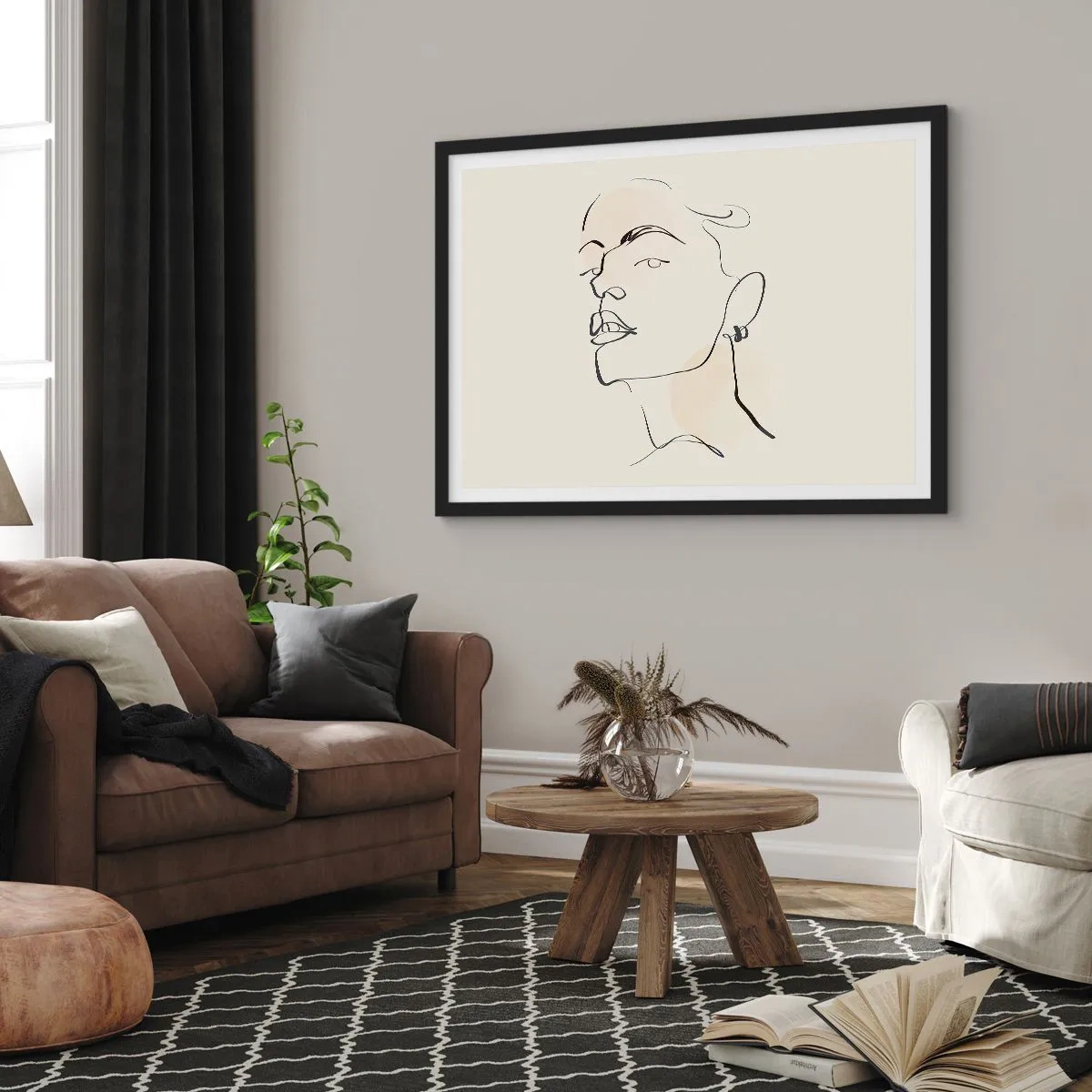 Affiche dans un cadre noir - Poster - Regard fier - 91x61 cm