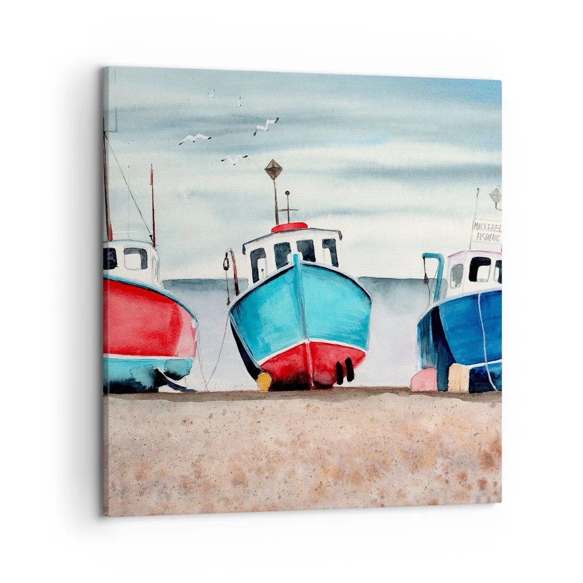 Impression sur toile - Image sur toile - Prêt pour la pêche - 50x50 cm