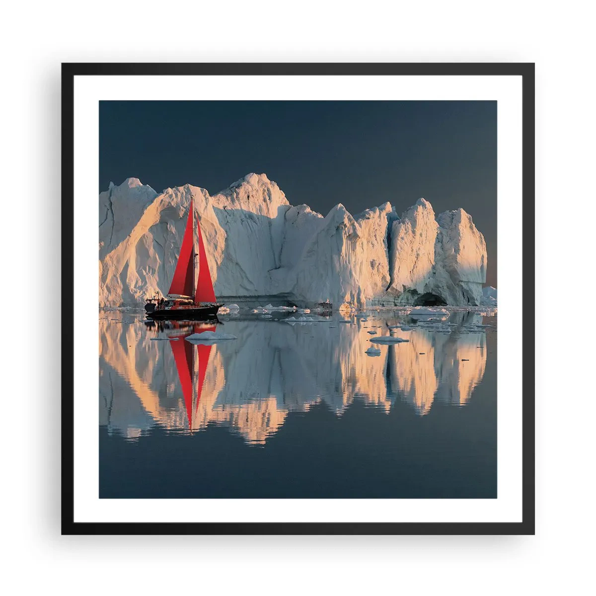 Affiche dans un cadre noir - Poster - Aux limites du monde - 60x60 cm