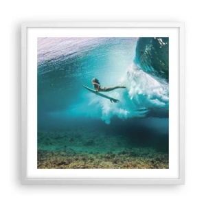 Affiche dans un cadre blanc - Poster - Monde sous marin - 50x50 cm