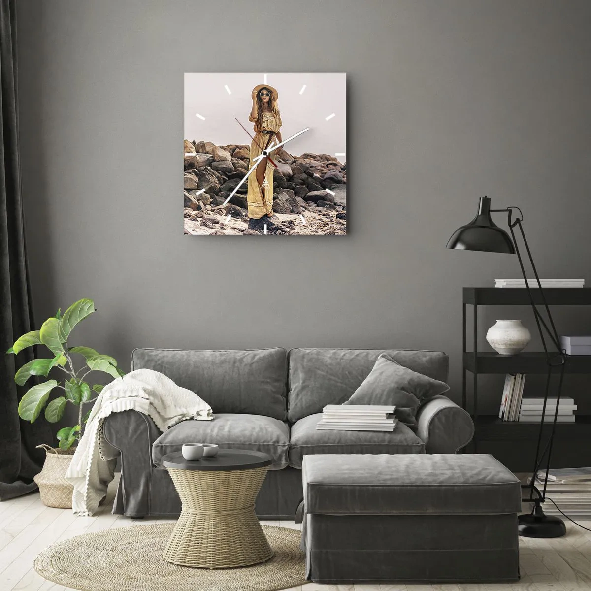 Horloge murale - Pendule murale - La magie des pierres - 40x40 cm