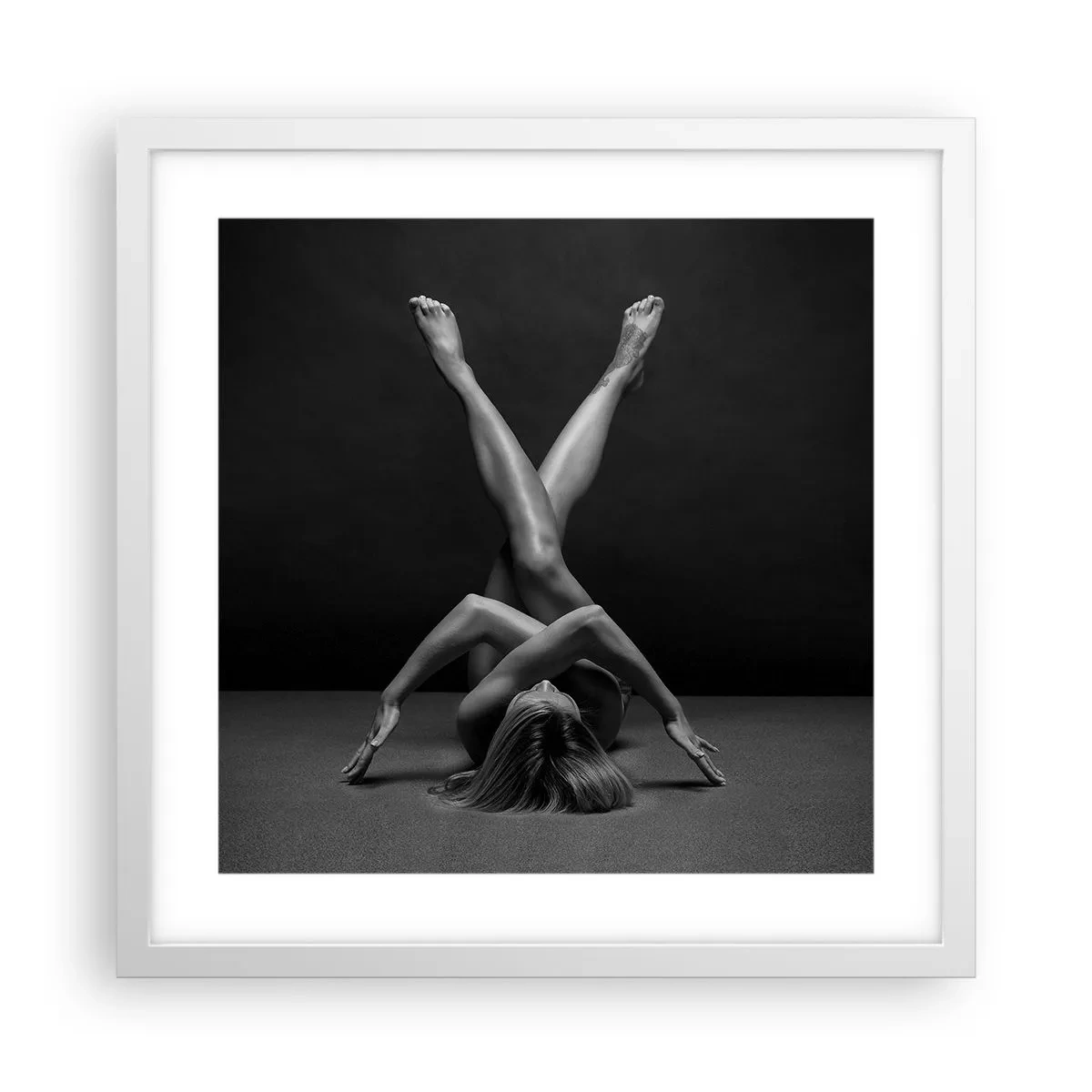 Affiche dans un cadre blanc - Poster - Géométrie de la nudité - 40x40 cm