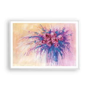 Affiche dans un cadre blanc - Poster - Fontaine aux roses - 100x70 cm