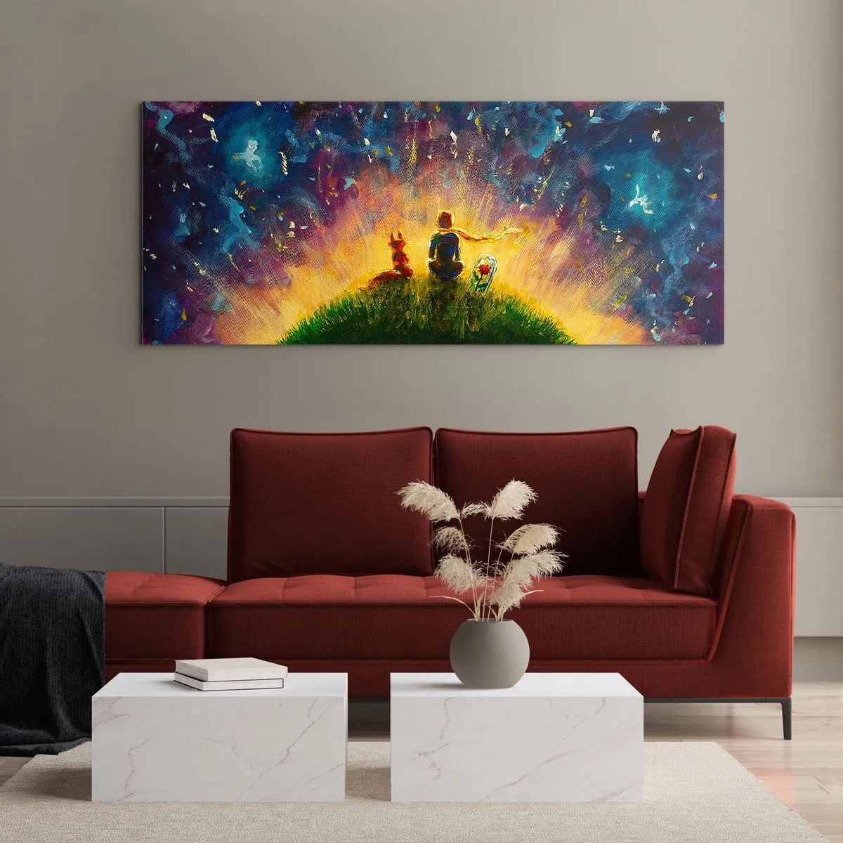 Impression sur verre - Image sur verre - Amour et amitié - le monde entier - 100x40 cm