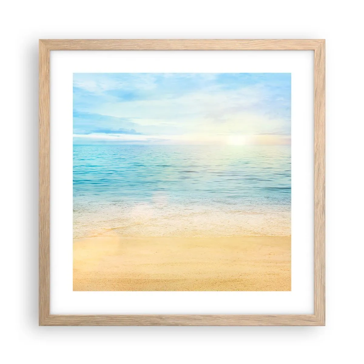 Affiche dans un chêne clair - Poster - Le grand bleu - 40x40 cm