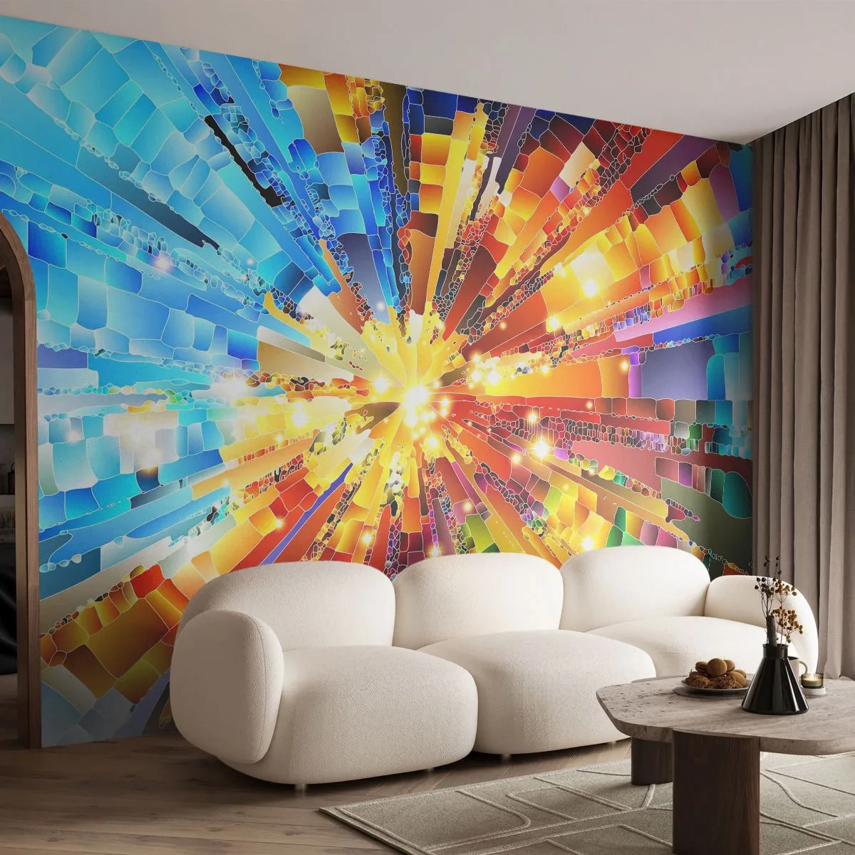 Papier Peint Photo Premium Canvas - In medias res - Abstraction, Morceau, 3D - 200x140 cm