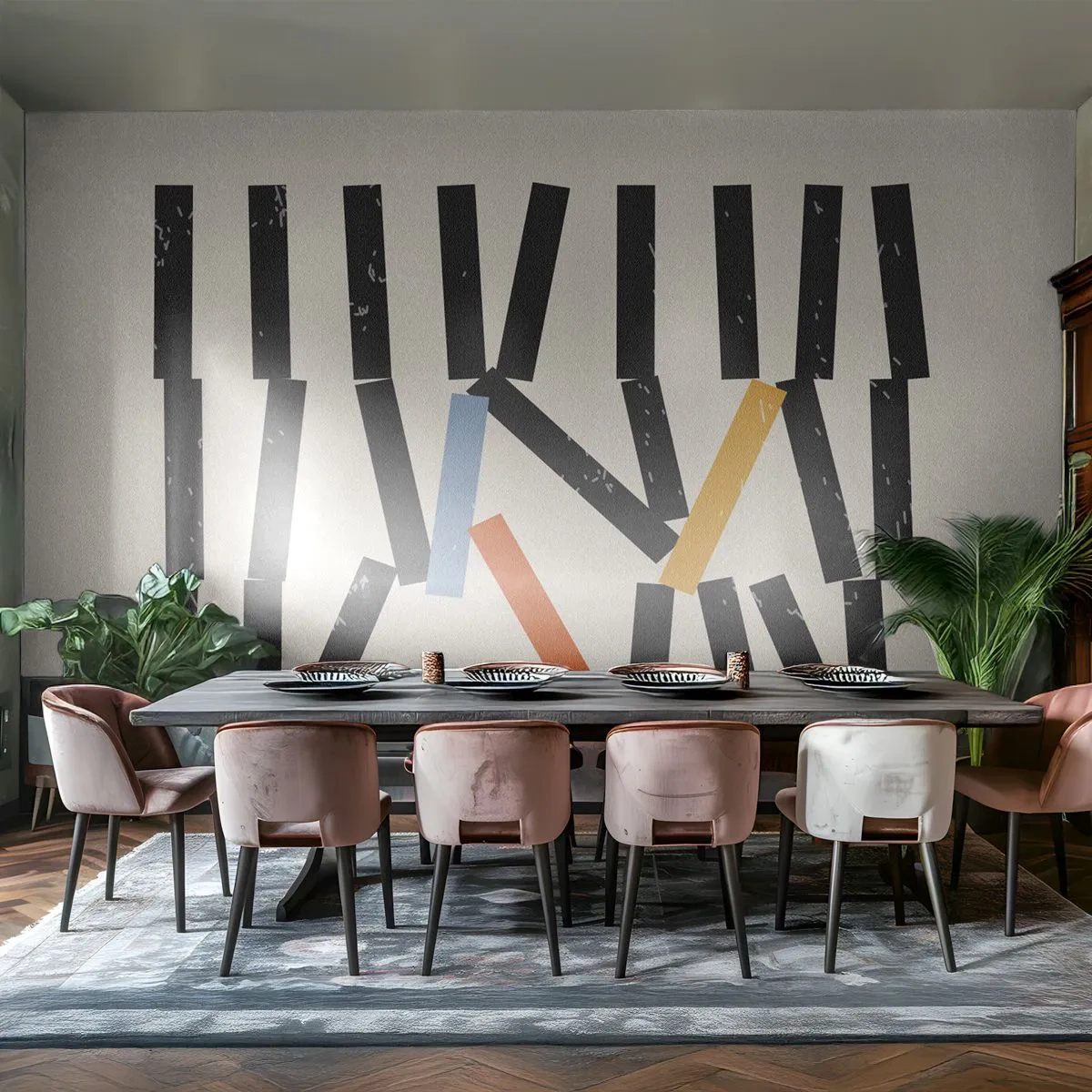 Papier Peint Photo Premium Canvas - Dominos – composition - Minimalisme, Hipster, Contemporain - 500x350 cm