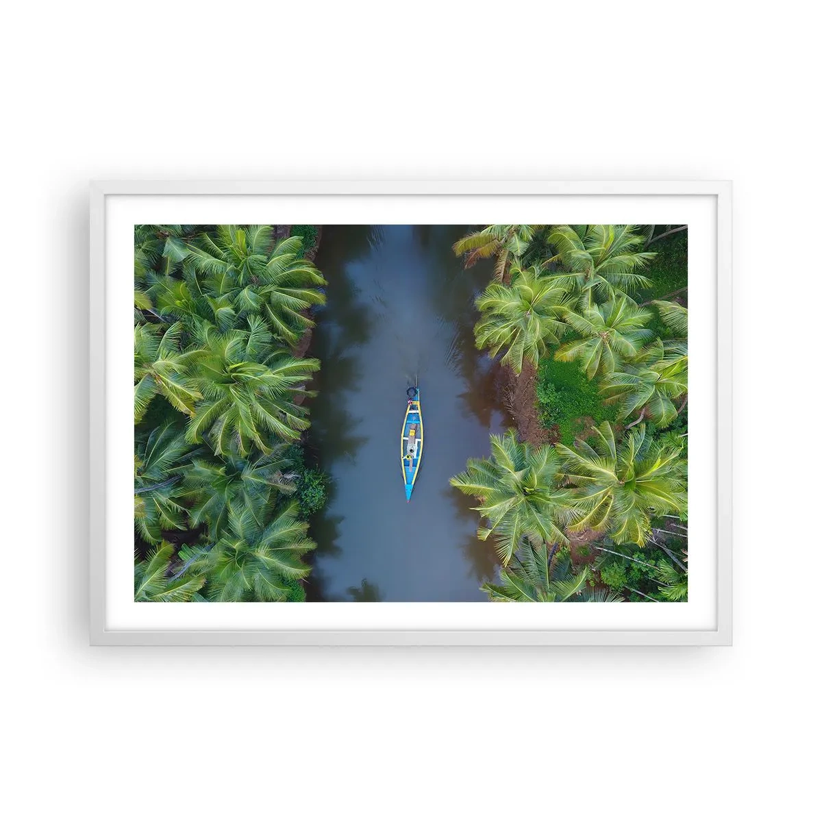 Affiche dans un cadre blanc - Poster - Sur un sentier tropical - 70x50 cm