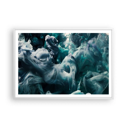 Affiche dans un cadre blanc - Poster - Mouvement des couleurs - 100x70 cm