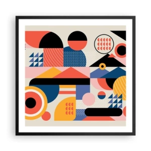 Affiche dans un cadre noir - Poster - Composition : jouer - 60x60 cm