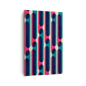 Impression sur toile - Image sur toile - Motif géométrique rétro aux couleurs pastel - 80x120cm - En profondeur et sur l'avant - Décoration murale moderne pour le salon et la chambre ARTTOR