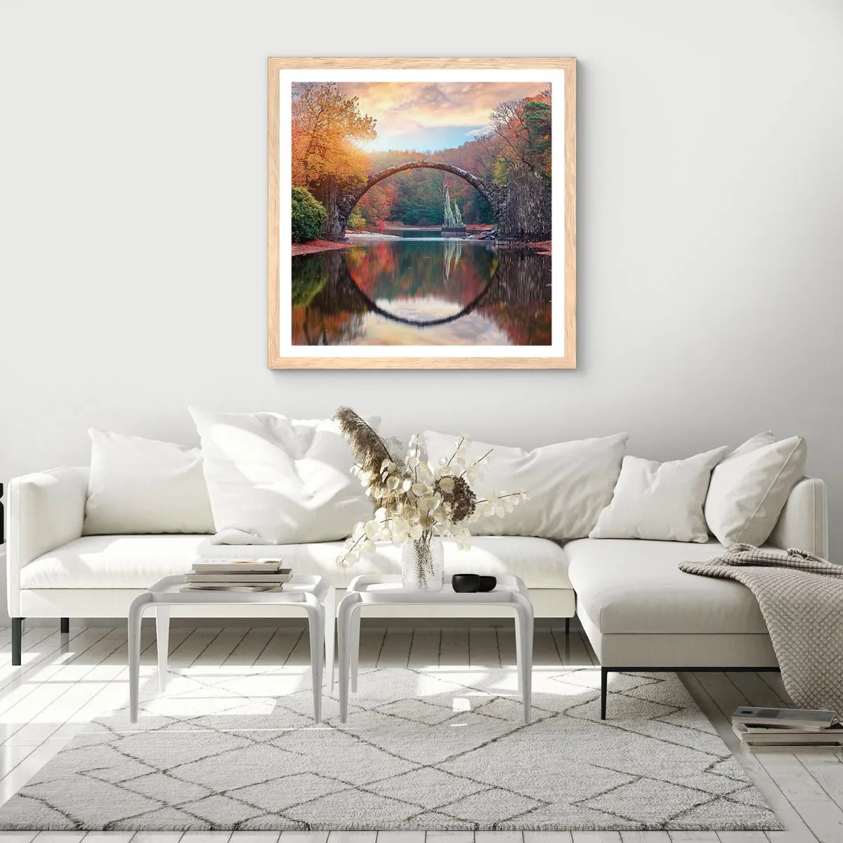 Affiche dans un chêne clair - Poster - De l'autre cote du miroir - 40x40 cm