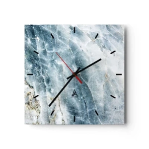 Horloge murale - Pendule murale - Texture de marbre dans des tons de bleu et de blanc - 30x30cm - Monde de glace - Décoration murale moderne pour le salon et la chambre ARTTOR