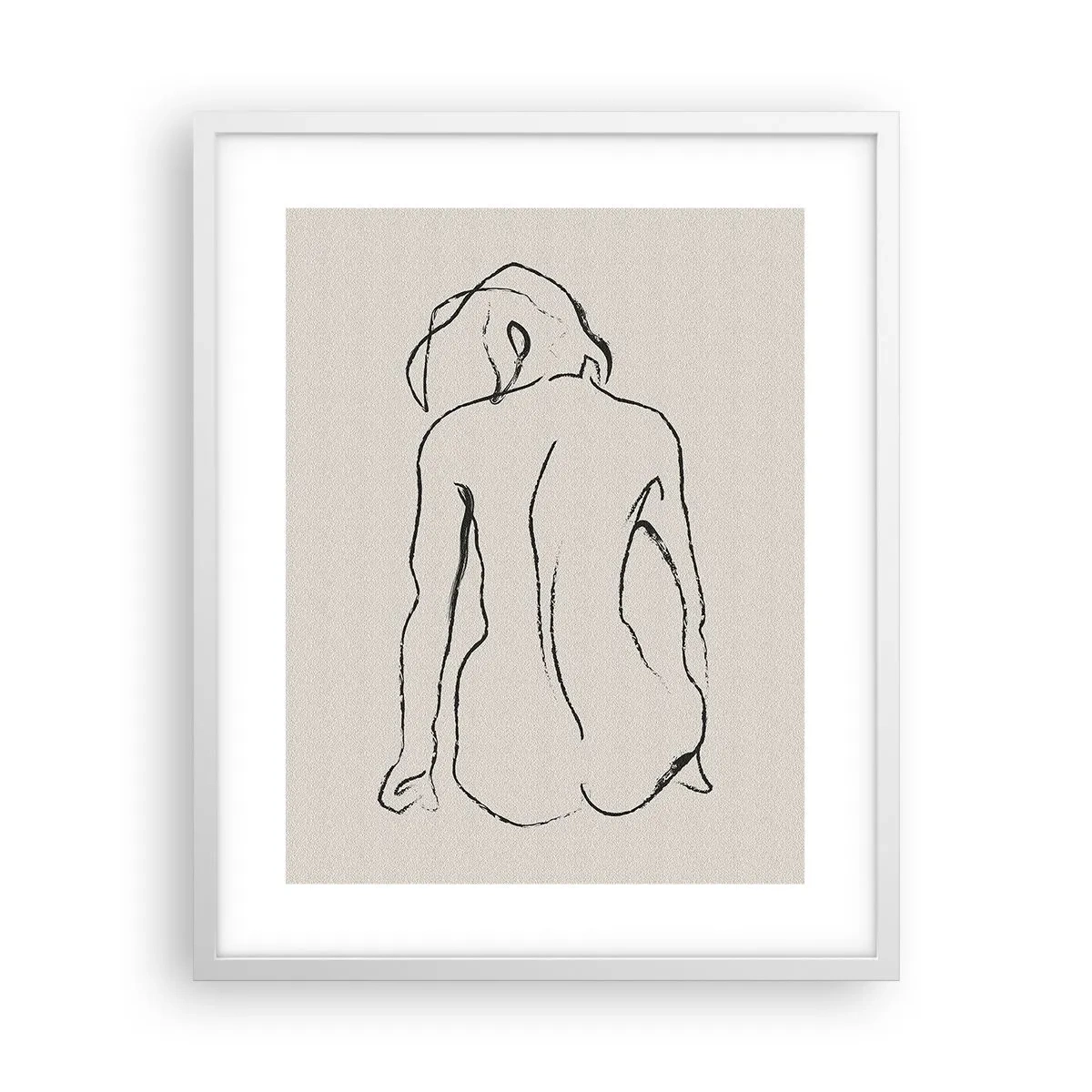 Affiche dans un cadre blanc - Poster - Femme nue - 40x50 cm