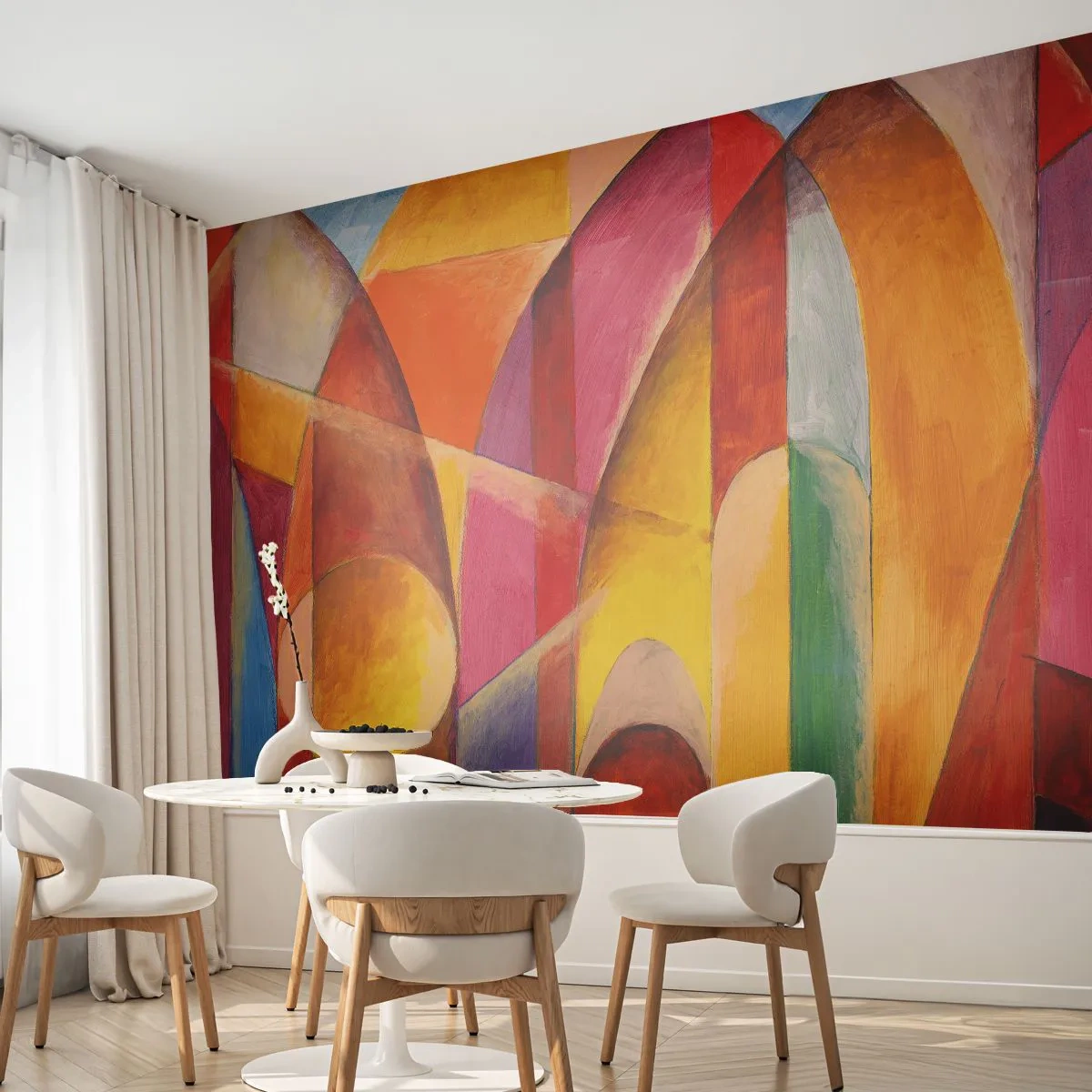 Papier Peint Autocollant Deluxe Sticker - Cathédrale du soleil - Abstraction, Morceau, Art moderne - 150x105 cm