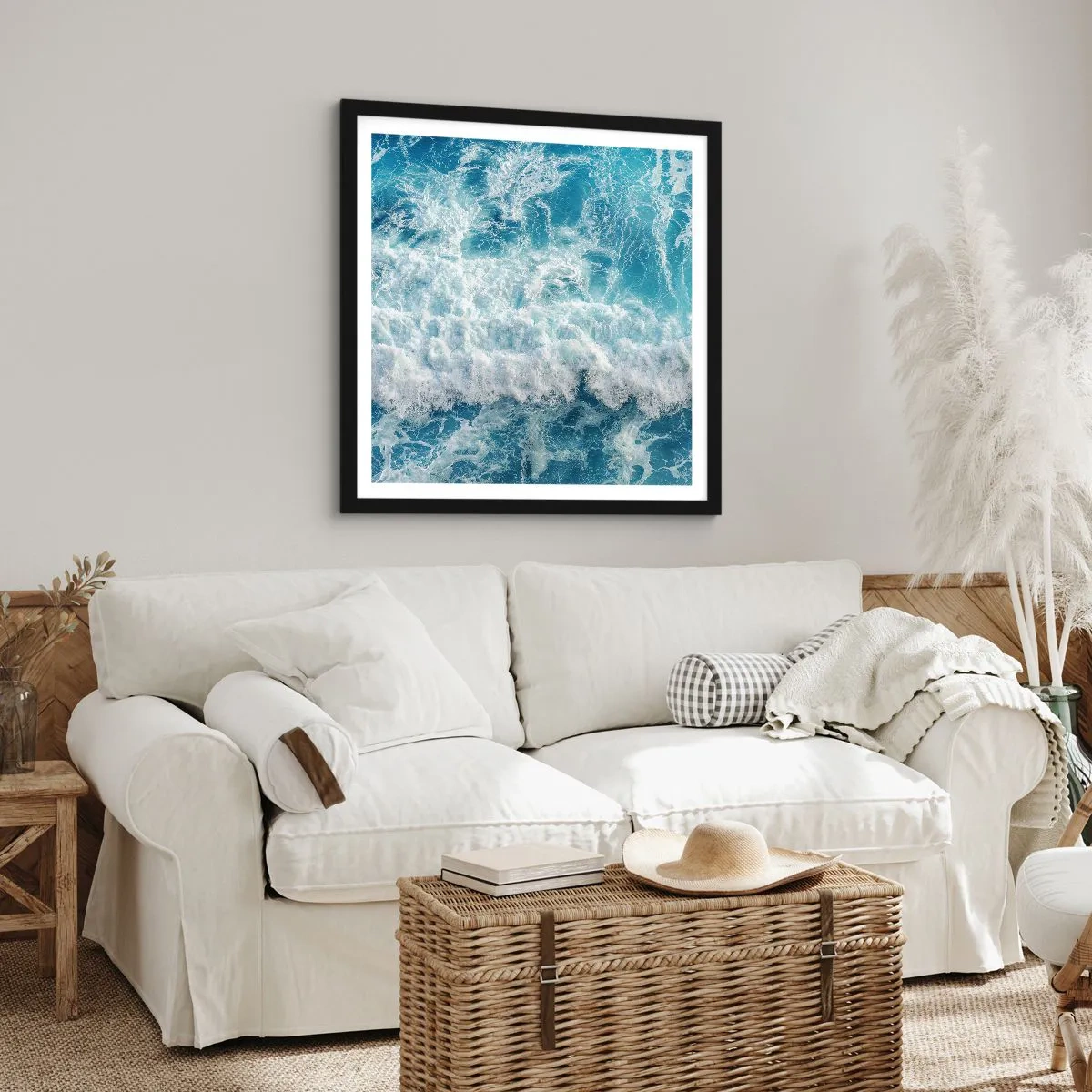 Affiche dans un cadre noir - Poster - Joyeusement et en sautant - 40x40 cm