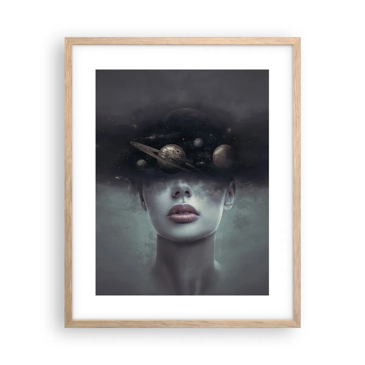 Affiche dans un chêne clair - Poster - Et les planètes deviennent folles... - 40x50 cm