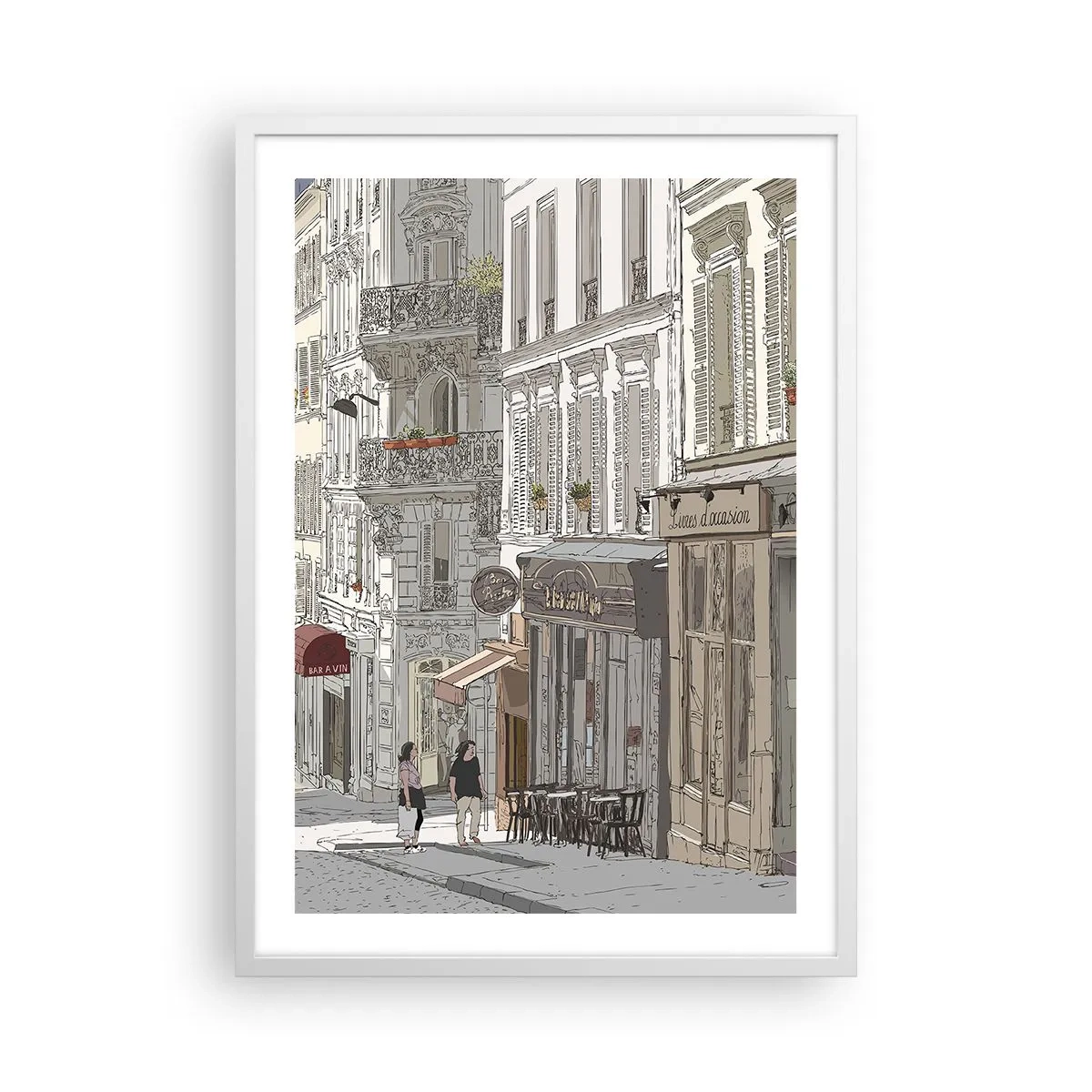 Affiche dans un cadre blanc - Poster - Joie de la ville - 50x70 cm