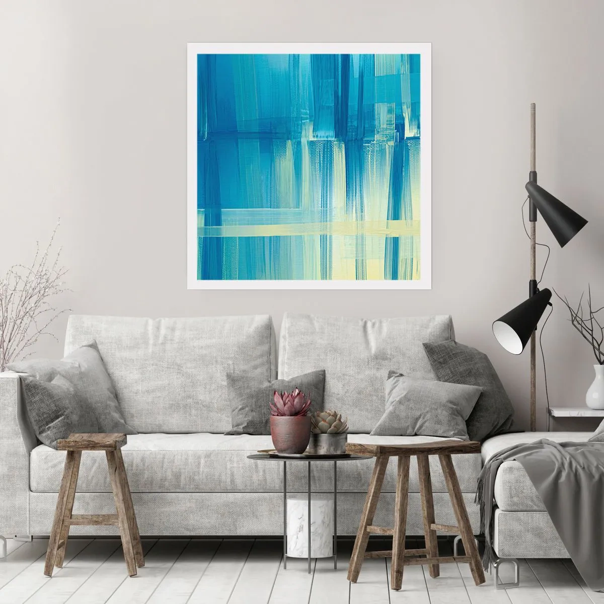 Affiche - Poster - Composition en turquoise - 50x50 cm