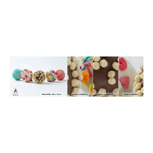 Échantillon de Papier Peint Premium Sand - La vie peut être douce - Bonbons, Des sucreries, Sucettes colorées - 100x30 cm