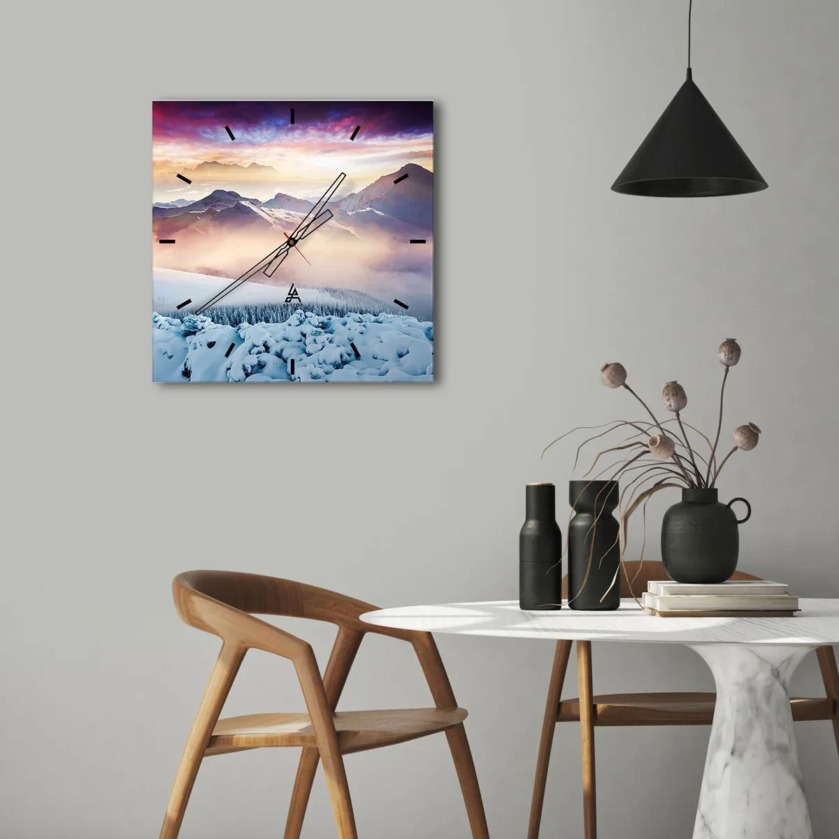 Horloge murale - Pendule murale - La force et la pureté de la nature - 40x40 cm