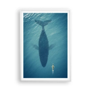 Affiche dans un cadre blanc - Poster - Rencontre sur l'océan - 70x100 cm