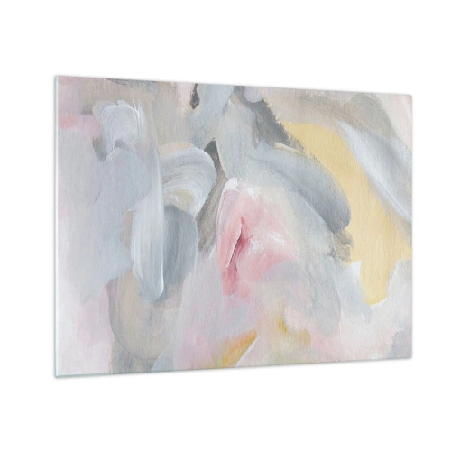 Impression sur verre - Image sur verre - Composition abstraite aux couleurs pastel - 70x50cm - Dans un monde pastel - Décoration murale moderne pour le salon et la chambre ARTTOR