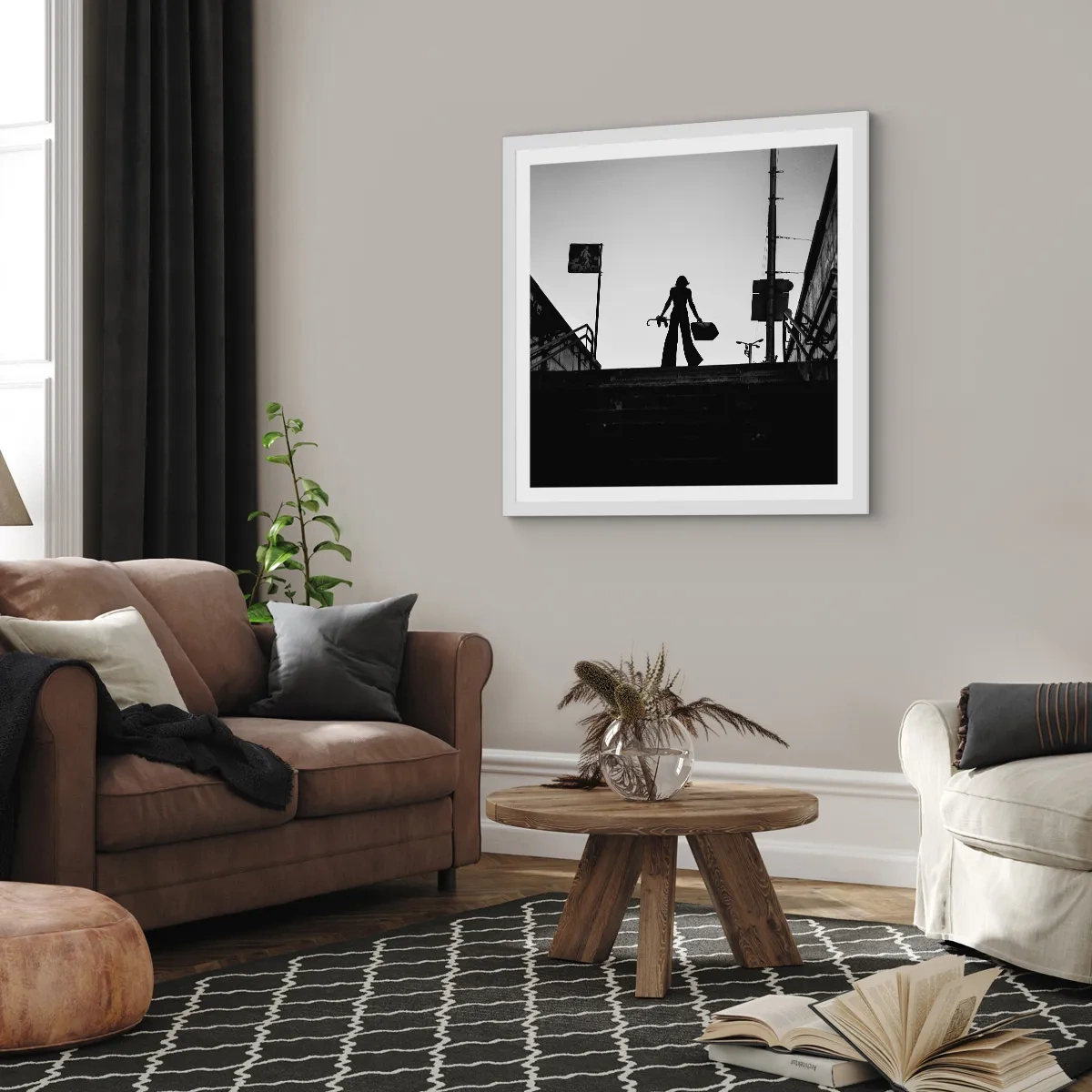 Affiche dans un cadre blanc - Poster - Pèlerinage urbain - 50x50 cm