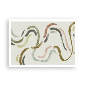 Affiche - Poster - Arcs abstraits aux couleurs pastel - 100x70cm - Une joyeuse danse de l'abstraction - Décoration murale moderne pour le salon et la chambre ARTTOR