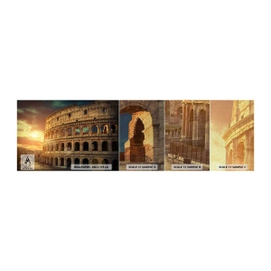 Échantillon de Papier Peint Premium Canvas - Une impression colossale - Colisée, Rome, Architecture - 100x30 cm