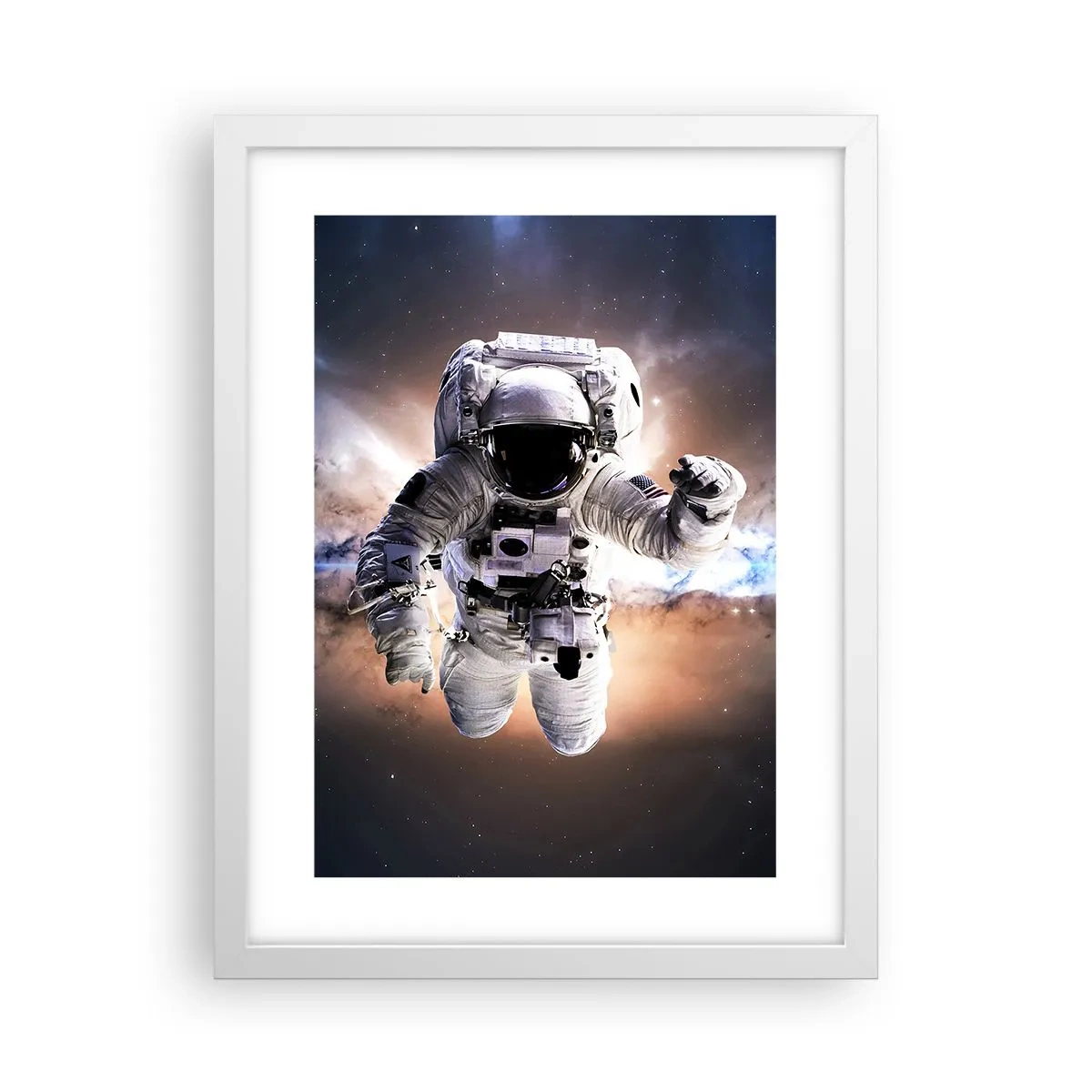 Affiche dans un cadre blanc - Poster - Salutations de l'espace - 30x40 cm