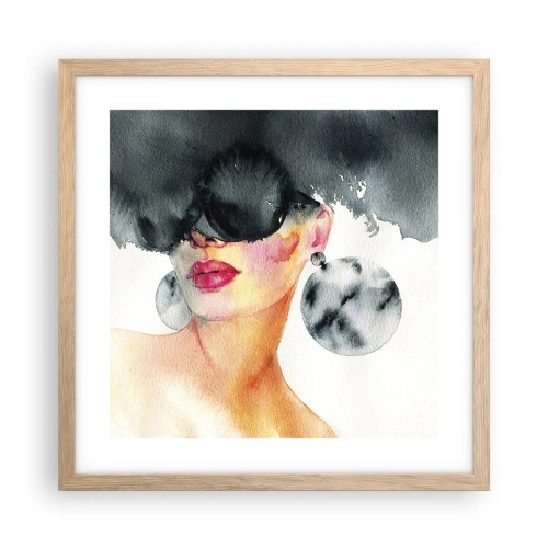 Affiche dans un chêne clair - Poster - Secret de l'élégance - 40x40 cm