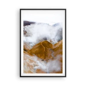 Affiche dans un cadre noir - Poster - Le charme brut de l'Islande - 61x91 cm