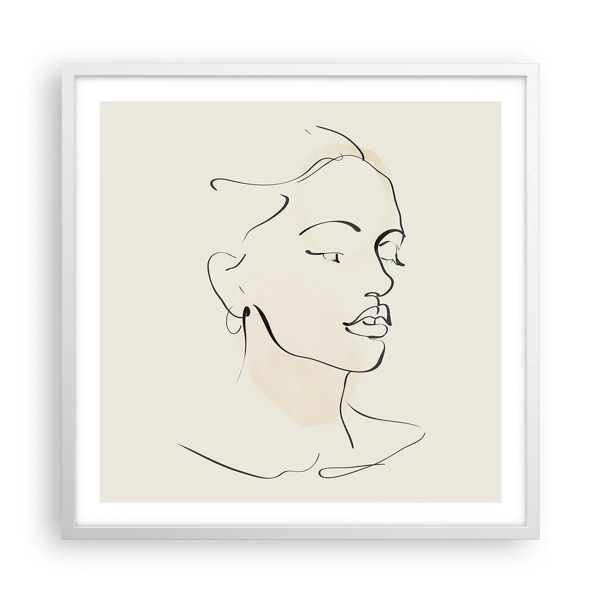 Affiche dans un cadre blanc - Poster - Une ligne certaine - 60x60 cm