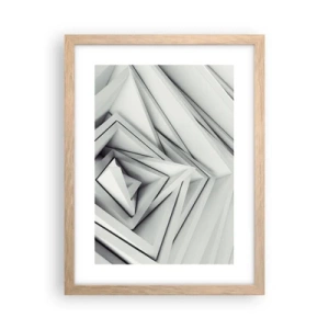 Affiche dans un chêne clair - Poster - Bourgeon d’angles vifs - 30x40 cm