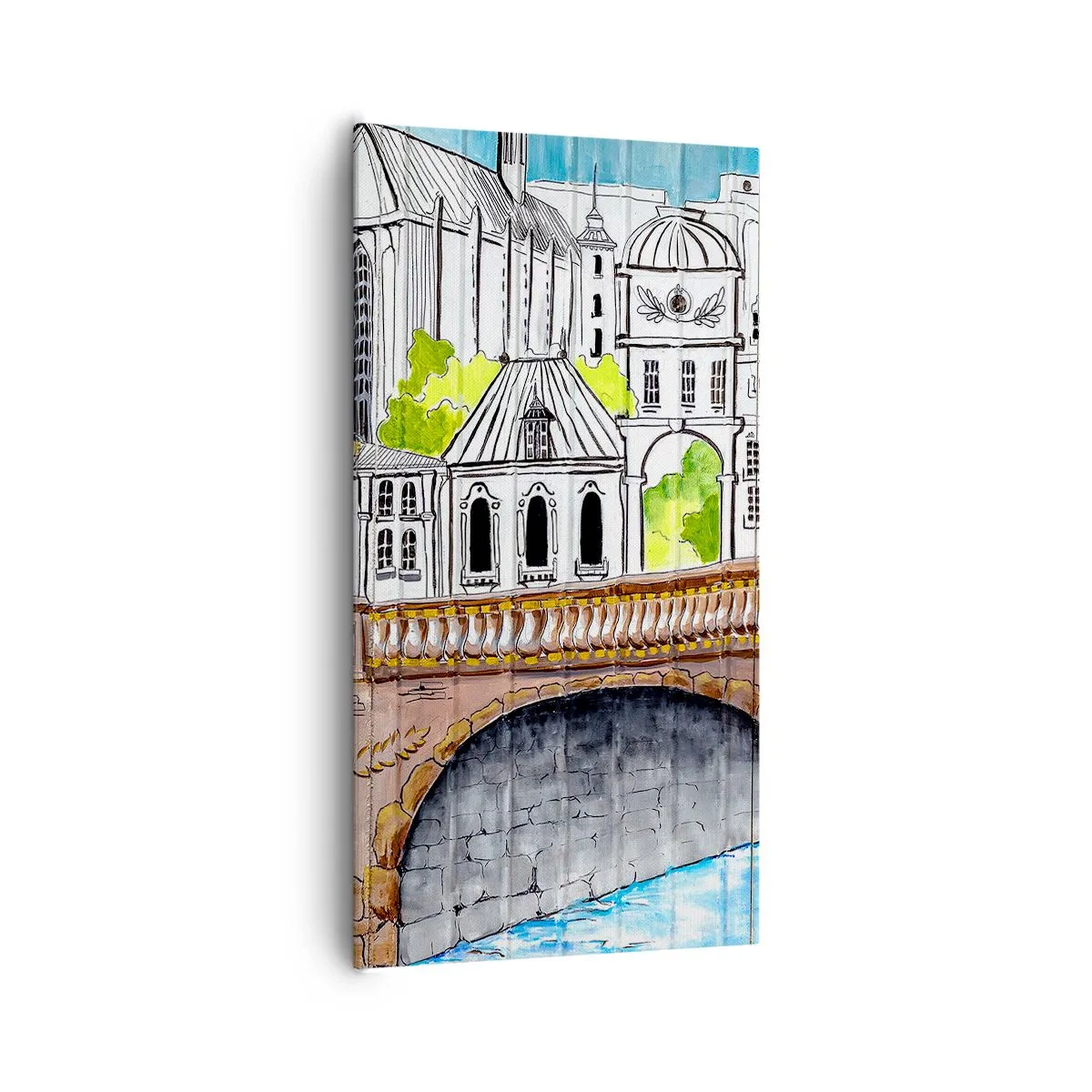 Impression sur toile - Image sur toile - Une ville comme peinte - 65x120 cm