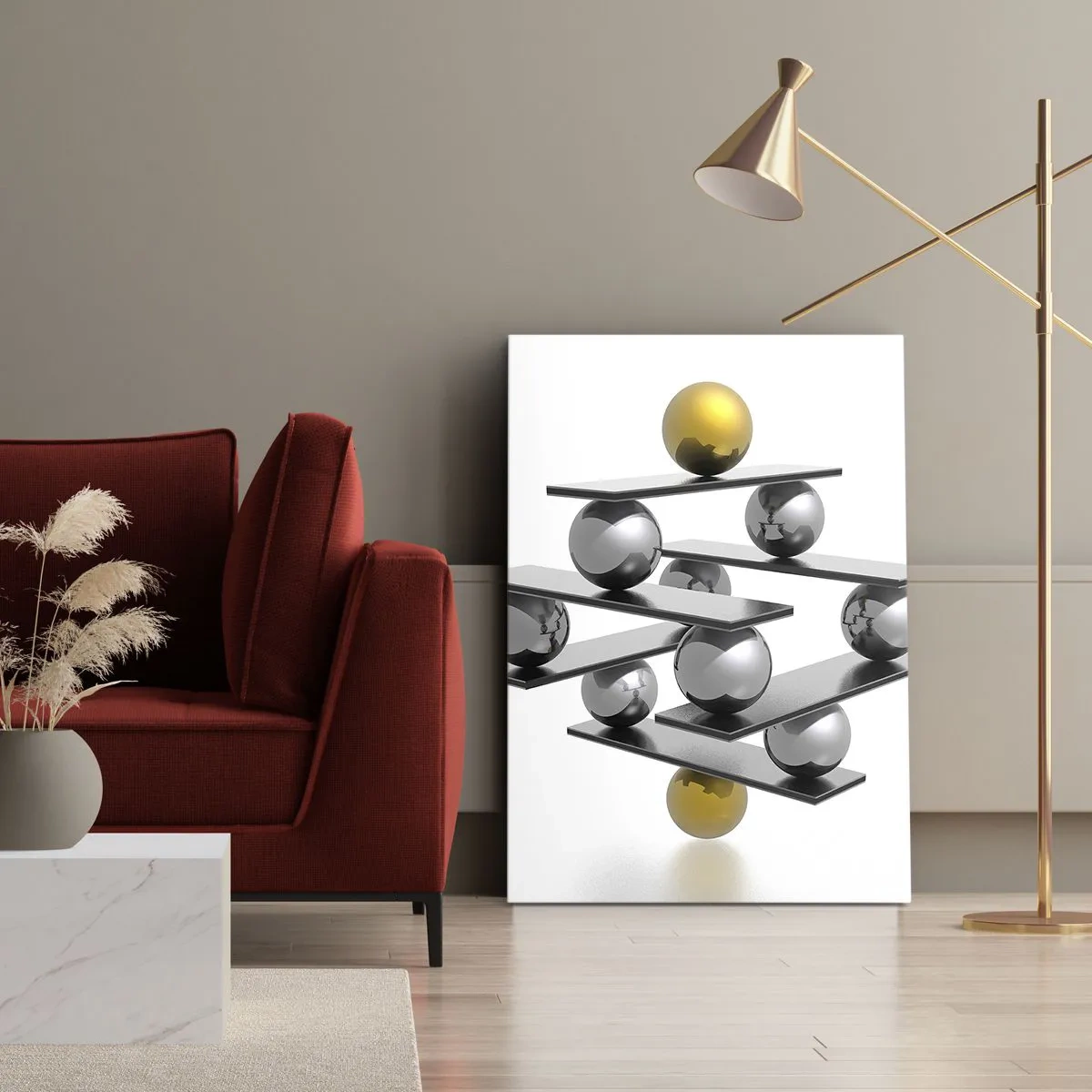 Impression sur toile - Image sur toile - Balance d'or et d'argent - 45x80 cm