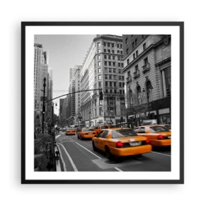 Affiche dans un cadre noir - Poster - Soleil des grandes villes - 60x60 cm