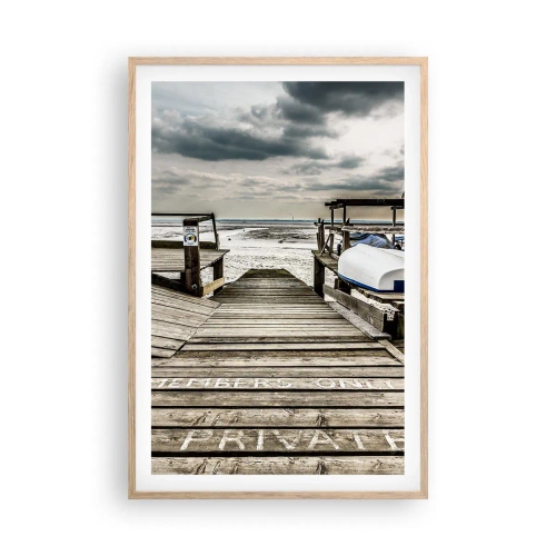 Affiche dans un chêne clair - Poster - Plage de minuit - 61x91 cm