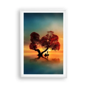 Affiche dans un cadre blanc - Poster - Plénitude et éloignement sans monde - 61x91 cm