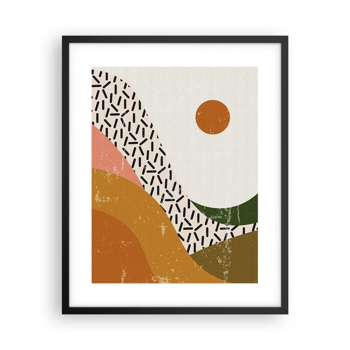 Affiche dans un cadre noir - Poster - Abstraction solaire - 40x50 cm