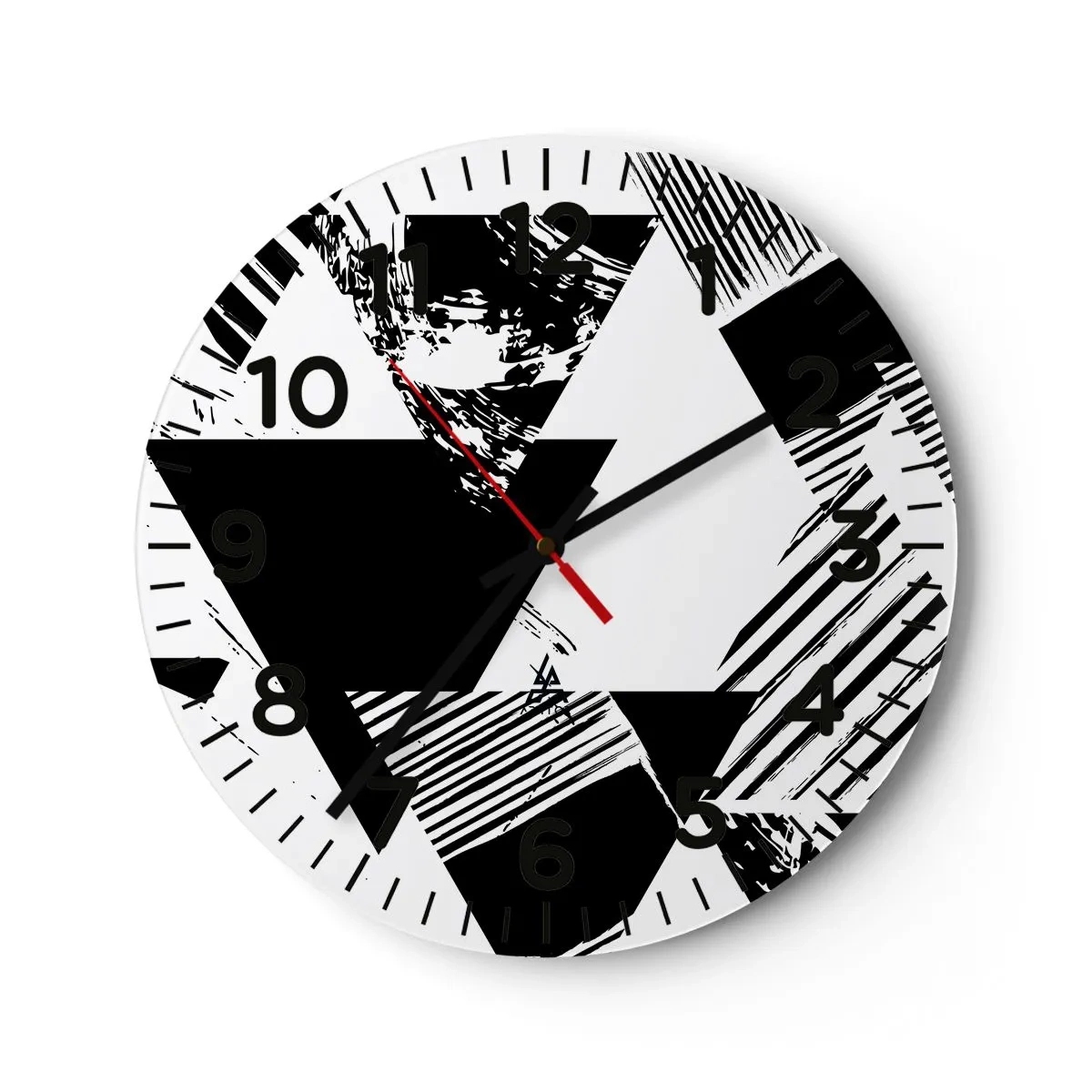 Horloge murale - Pendule murale - Pluie de triangles - 30x30 cm