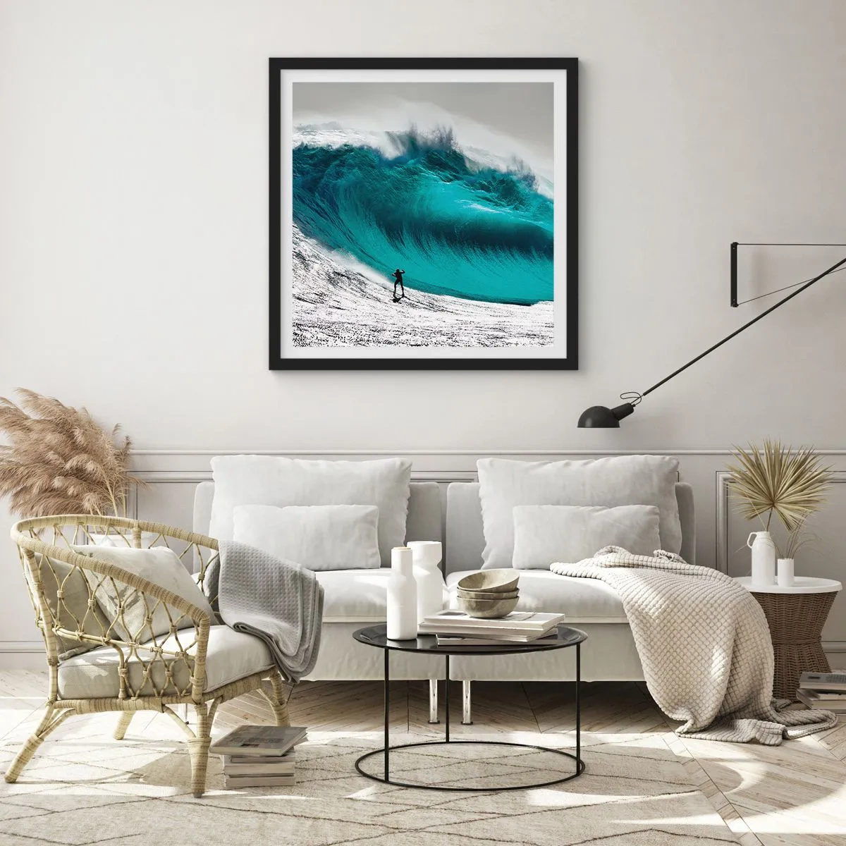 Affiche dans un cadre noir - Poster - Challenge accepté - 50x50 cm