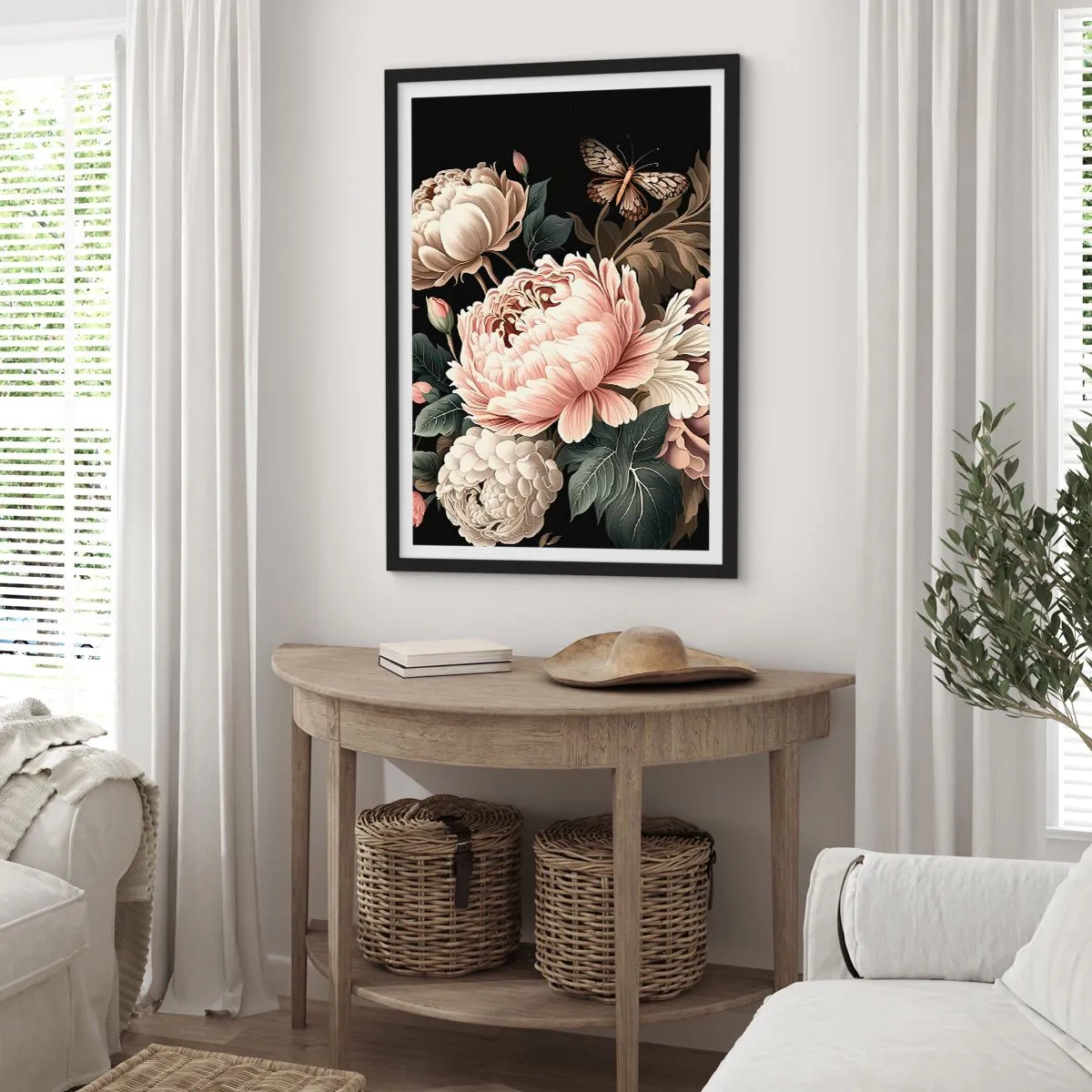 Affiche dans un cadre noir - Poster - De style baroque - 70x100 cm
