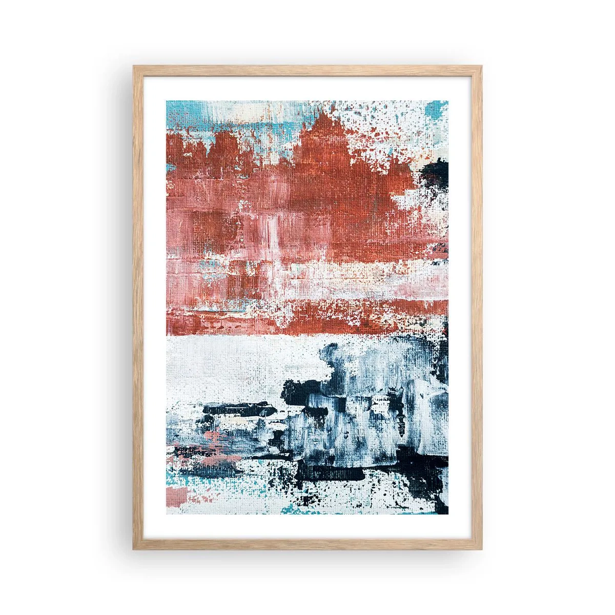 Affiche dans un chêne clair - Poster - Moitié-moitié abstrait - 50x70 cm