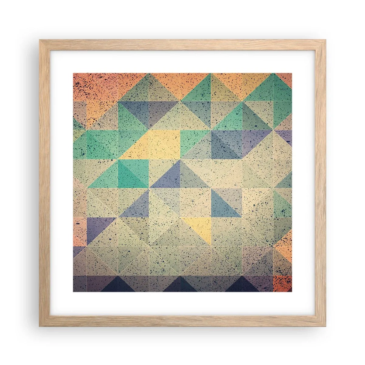 Affiche dans un chêne clair - Poster - République des triangles - 40x40 cm