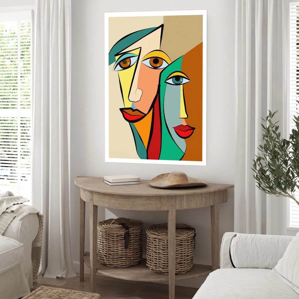 Affiche - Poster - Couple cubiste - 61x91 cm